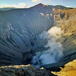 Aerial view of volcanic landscape