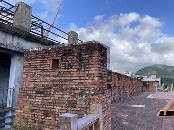 Low angle view of buildings against sky