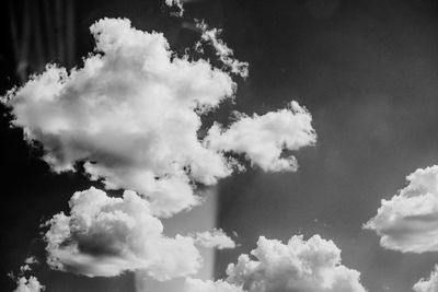 Low angle view of white clouds in sky