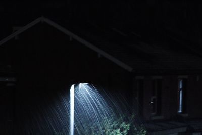 Low angle view of illuminated building