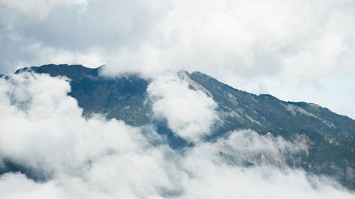 Low angle view of mountains against sky
