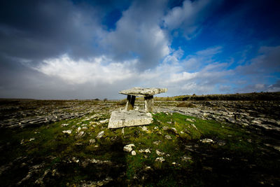 Scenic view of land against sky