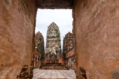 Panoramic view of old temple building