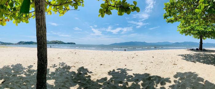 Scenic view of beach against sky