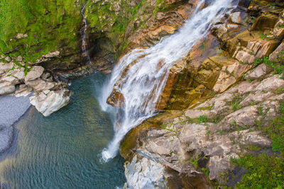 Scenic view of waterfall