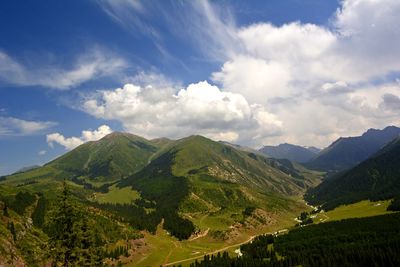 Scenic view of mountains against sky