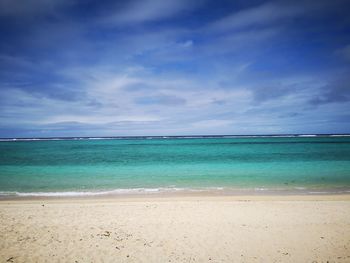 Scenic view of beach against sky