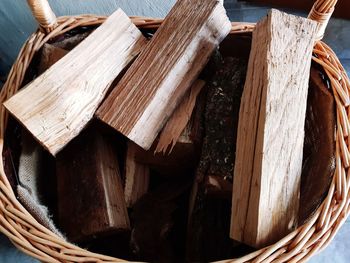 Close-up of wicker basket