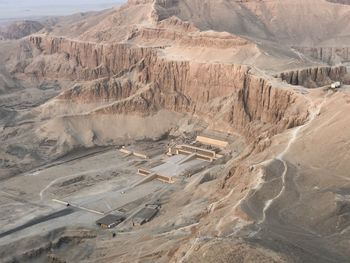 High angle view of mountain range