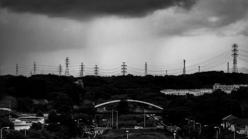 Electricity pylon against sky