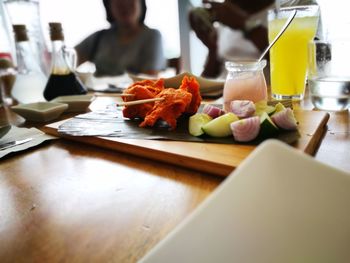 Close-up of food on cutting board