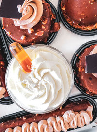 High angle view of cake on table