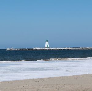 View of sea against clear sky