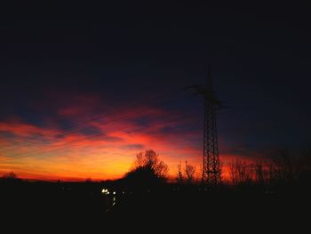 Silhouette of trees at sunset