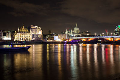 City lit up at night