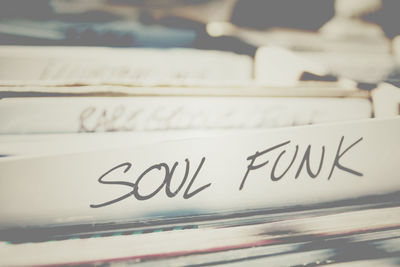 Close-up of music vinyl