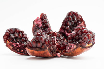 Close-up of strawberry against white background