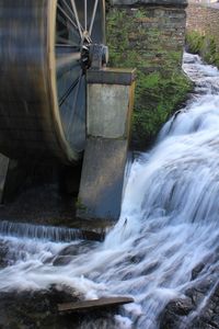 Water flowing through fountain