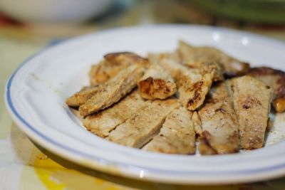 Close-up of meal served in plate