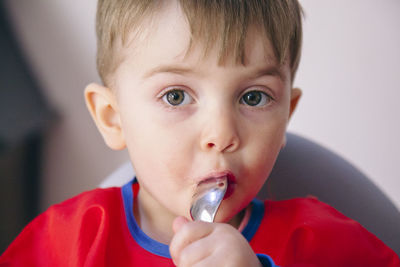 Close-up portrait of cute boy