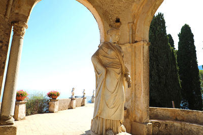 Statues against clear sky