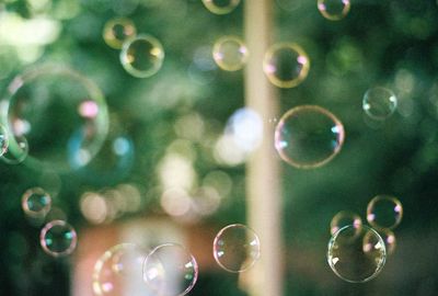 Close-up of water drops on glass