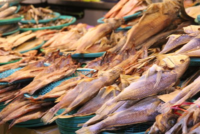 Close-up of fish for sale in market