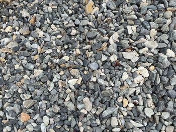 Full frame shot of pebbles on beach