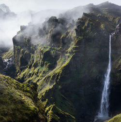 Scenic view of waterfall