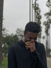 Young man looking away