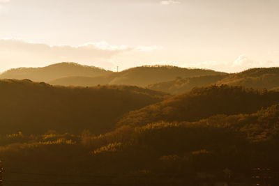 Scenic view of mountains against sky