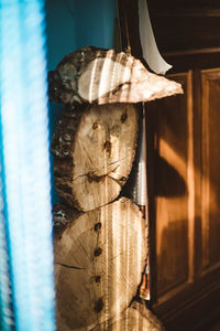 Wooden snowman with a cigar