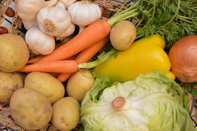 High angle view of vegetables