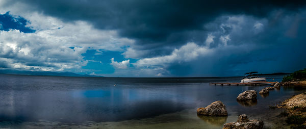 Panoramic view of storm clouds over sea