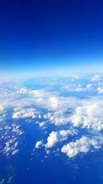 Aerial view of sea and clouds