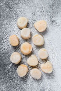 High angle view of cookies on table