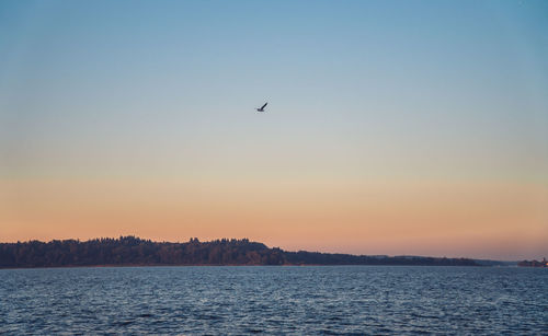 View of sea against sky during sunset