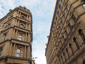 Low angle view of buildings against sky