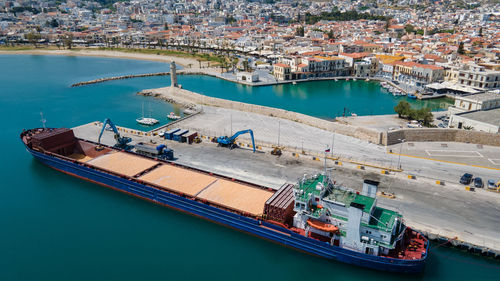 High angle view of harbor