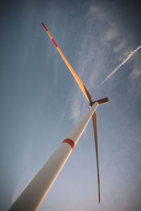 Low angle view of wind turbine 