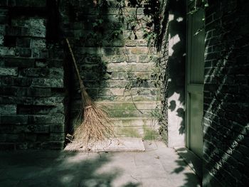 Shadow on brick wall