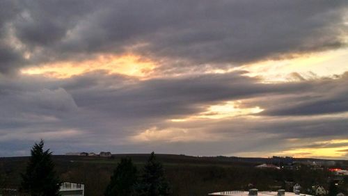 Scenic view of landscape against cloudy sky