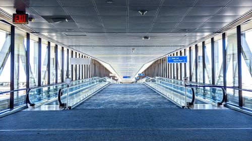 Empty elevated walkway in airport