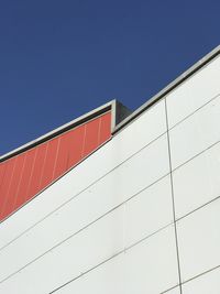 Low angle view of modern building against clear sky