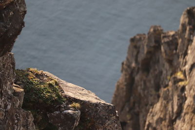 Rock formations by sea norway