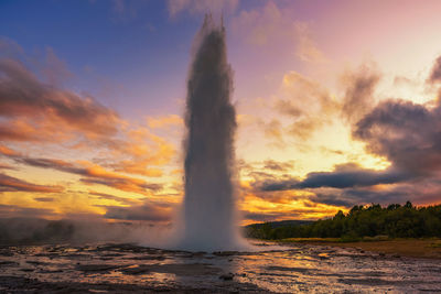 Scenic view of cloudy sky during sunset