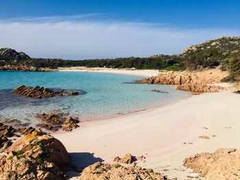 Scenic view of beach against sky