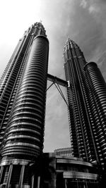 Low angle view of modern building against sky