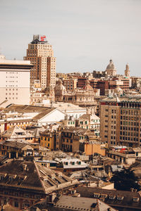 High angle view of buildings in city