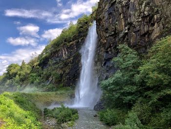 Scenic view of waterfall